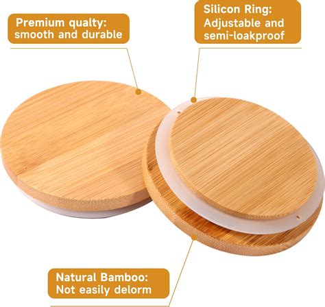 Bamboo Mason Jar Lids Wide Mouth Ball Wooden Lids Storage Canning Jar