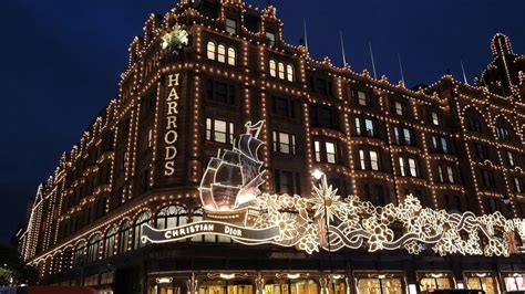 Harrods Outside Lights Window Displays Christmas Food For