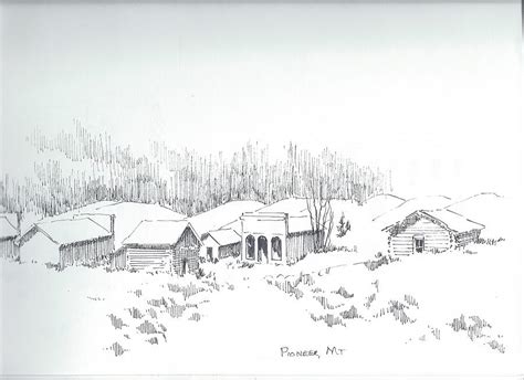 Pioneer Ghost Town Drawing By Kevin Heaney Fine Art America