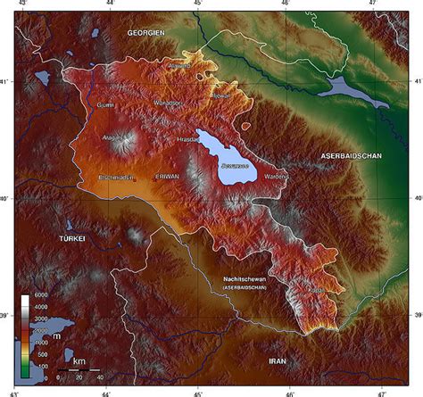 Armenia Physical Map