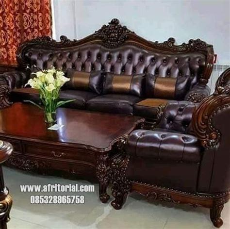 Kursi Tamu Romawi Ukir Mewah Jati Jepara Furniture Ruang Tamu