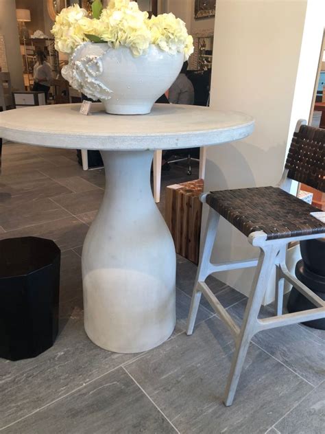 Outdoor Concrete Pedestal Bar Table Mecox Gardens