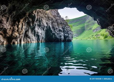 Lake Inside A Massive Cave Under Earth Stock Photo Image Of Limestone