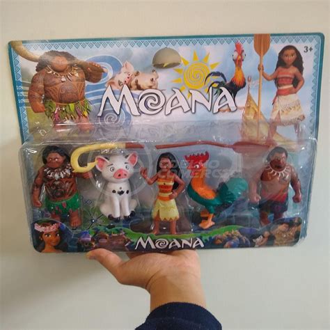 Kit 5Pcs Action Figure Bonecos Colecion Maui Princesa Moana Submarino