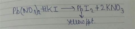 Chemical Equation For The Reaction Of Lead Nitrate And Potassium Iodide