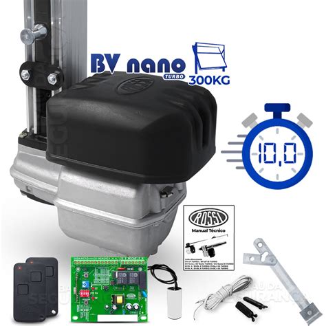 Kit Motor Bv Nano Turbo Rossi Portão Basculante 300kg 1 4cv em Promoção