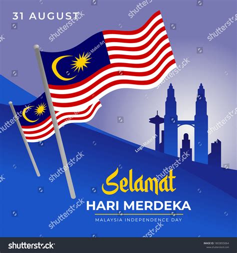 Selamat Hari Merdeka Independence Day Malaysia Stock Vector Royalty