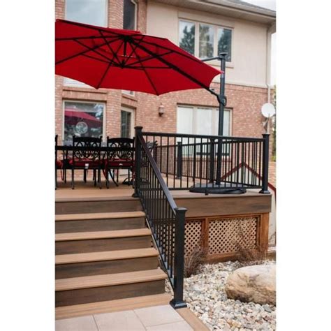 Aria Railing 36 In X 6 Ft Black Powder Coated Aluminum Preassembled Deck Stair Railing