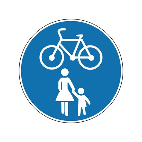 Premium Vector Path For Cyclists And Pedestrians Required Sign Round