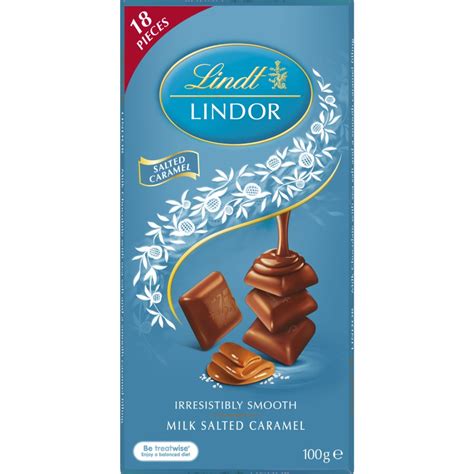 Lindt Lindor Singles Milk Salted Caramel Block 100g Big W