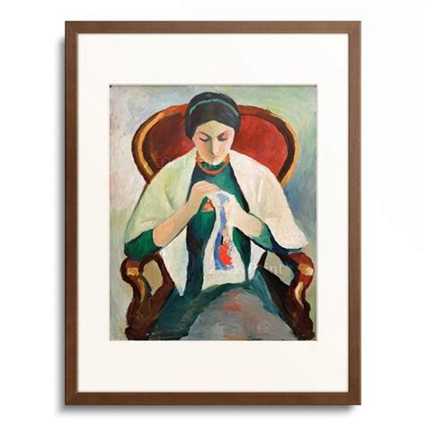 August Macke Stickende Frau Am Sessel Portrat Der Frau Des