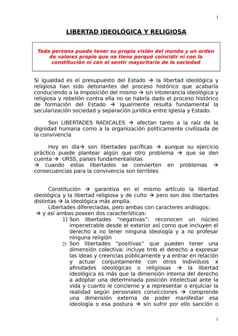 Libertad Ideologica Y Religiosa Libertad Ideol Gica Y Religiosa Toda