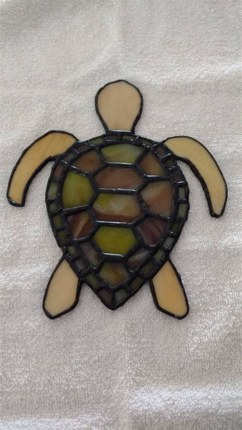 Handmade Stained Glass Sea Turtle Suncatcher Etsy