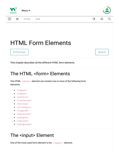 HTML Form Elements | PDF