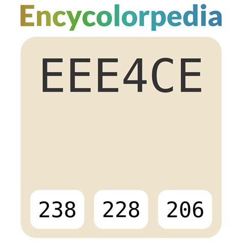 #eee4ce Hex Color Code, RGB and Paints