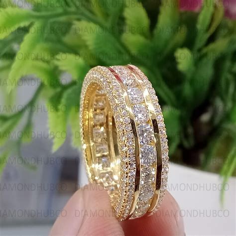 3 5 TCW Rundschliff Moissanite Eternity Bandring Bandring Jubiläum