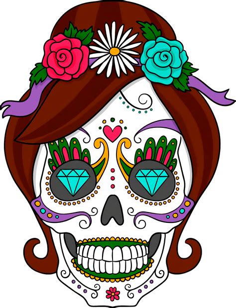 Girl Sugar Skull Clip Art