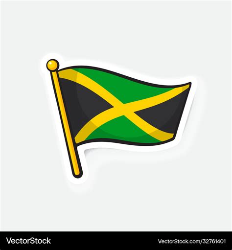 Sticker National Flag Jamaica Royalty Free Vector Image