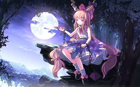 Fond D Cran Illustration Anime Filles Anime Touhou Lune