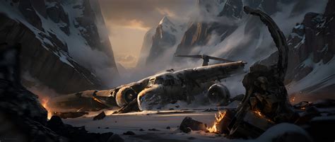 ArtStation - Crashed airplane