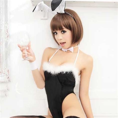 Jual Kostum Set Bunny Girl Bulu Lingerie Sexy Cosplay Kelinci Playboy