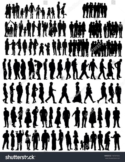 Silhouette People Vector Collection Stock Vector (Royalty Free) 718707025 | Shutterstock