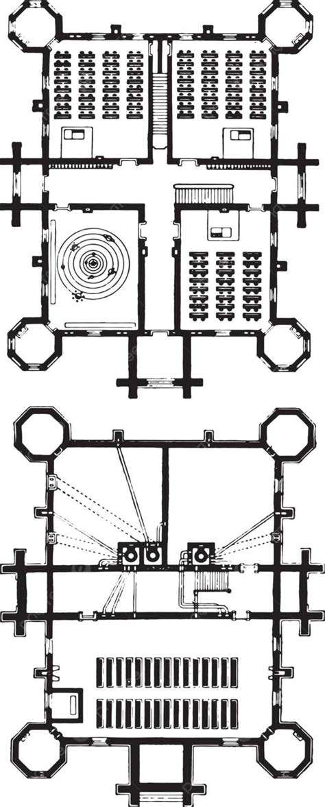 Layout Of The First And Second Floor Of St Louis School Vector, Louis