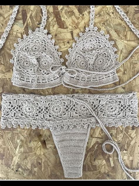 Biquíni Nude Crochê Moda Praia Feminina Crochê Nunca Usado 32283596 enjoei
