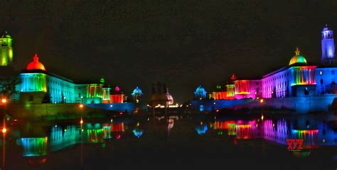 New Delhiilluminated Raisina Hills Ahead Of 75th Independence Day