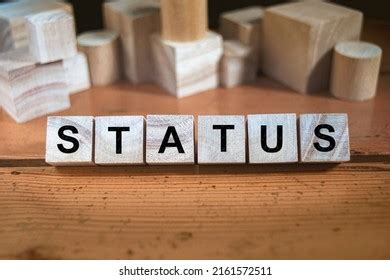 Status Word Written Wooden Cube Stock Photo 2161572511 Shutterstock