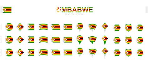 Large Collection Of Zimbabwe Flags Of Various Shapes And Effects