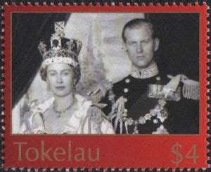 Stamp Queen Elizabeth II Prince Philip Tokelau 50th Anniversary Of