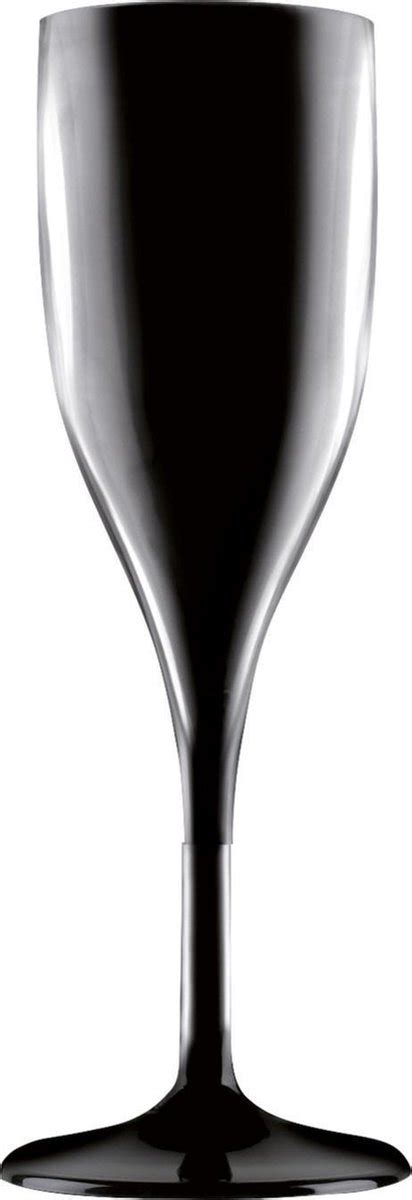 Set Van X Stuks Champagneglazen Prosecco Flutes Zwart Ml