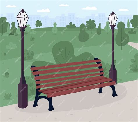 Cartoon Park Bench