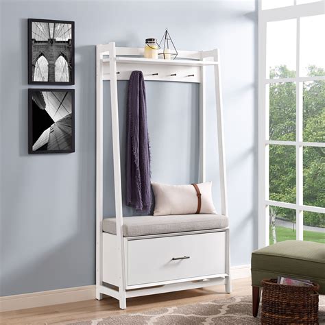 Contemporary Landon Hall Tree With Storage Bench White Walmart