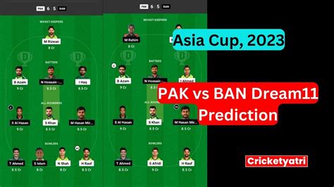 PAK Vs BAN Dream11 Prediction In Hindi Fantasy Cricket Pitch Report