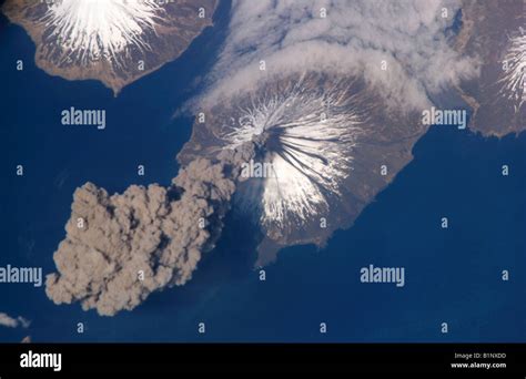 Volcanic plume seen from space Stock Photo - Alamy