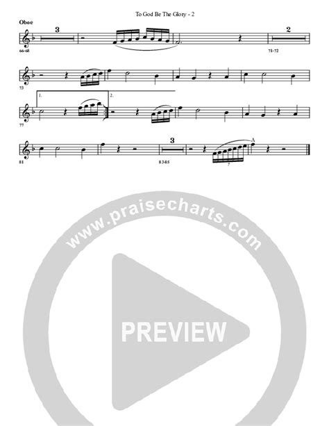 To God Be The Glory Oboe Sheet Music Pdf G Worship Praisecharts