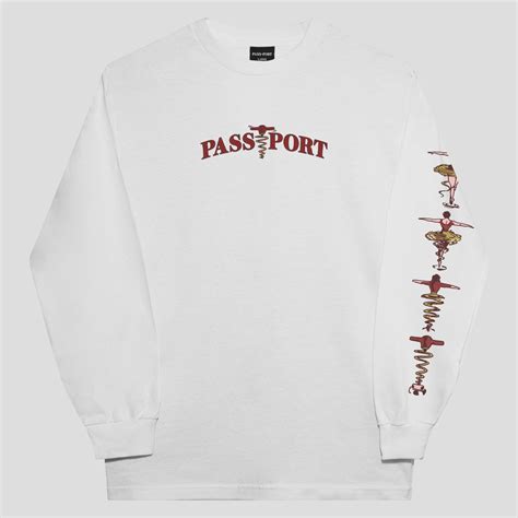 Pass~port Corkscrew Long Sleeve Tee White Pass~port Usa