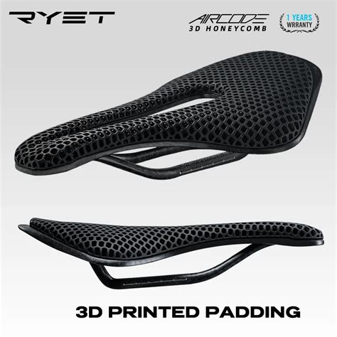 RYET 3D Printed Bicycle Saddle Ultralight Carbon Fiber Hollow