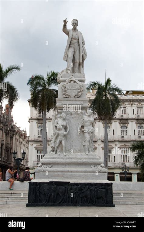 Statue Of Jose Marti 1895 In Parque Central Havana Cuba Stock Photo