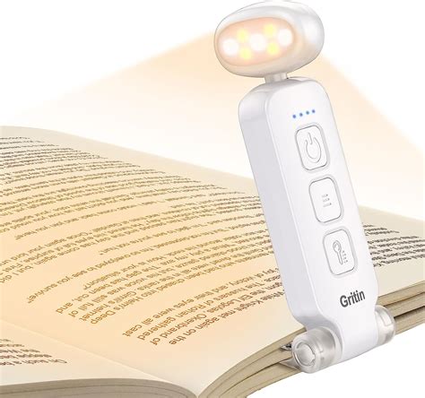 Gritin Led Book Light Rechargeable Reading Light Lamp Clip On Book 3