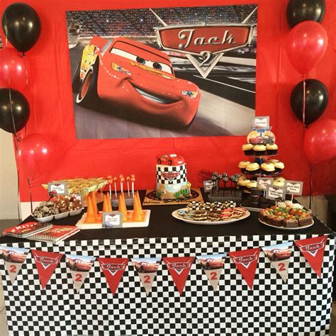 Disney Cars Party Dessert Table Cars Themed Food Lightning Mcqueen