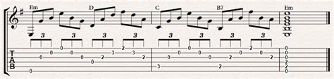 Em7 guitar chord progression played with B7 chord – FINGERSTYLE GUITAR ...