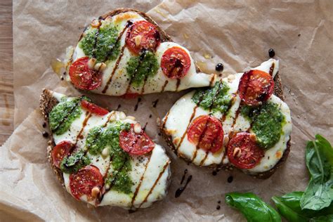 Grilled Mozzarella Pesto And Cherry Tomato Sandwich