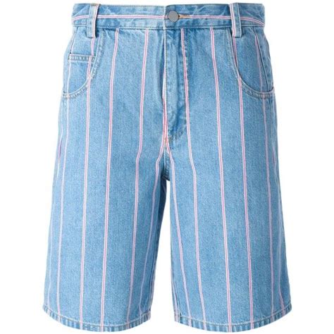 Stylish Striped Denim Shorts By T By Alexander Wang