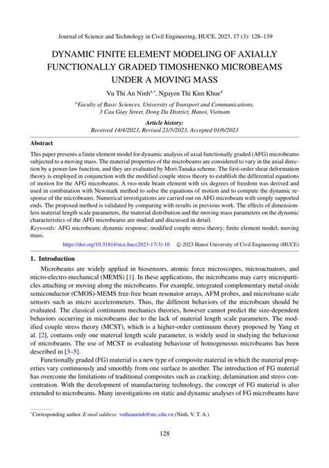 Pdf Dynamic Finite Element Modeling Of Axially Functionally Graded