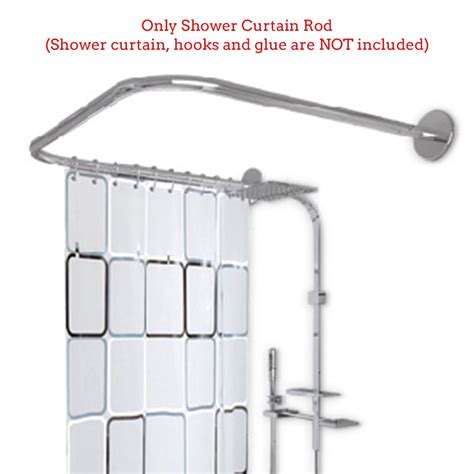 Stainless Steel Adjustable Curved Shower Curtain Rod U Shape Bathroom