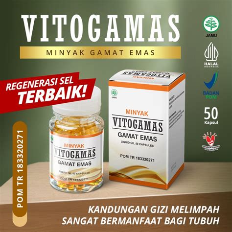 Jual Vitogamas Ekstrak Minyak Jelly Gamat Emas Original Kapsul