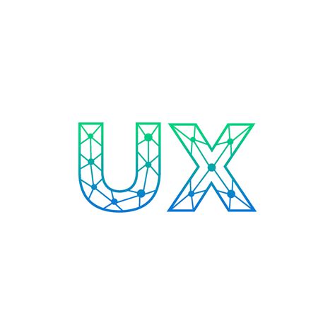 Abstract Letter Ux Logo Design With Line Dot Connection For Technology